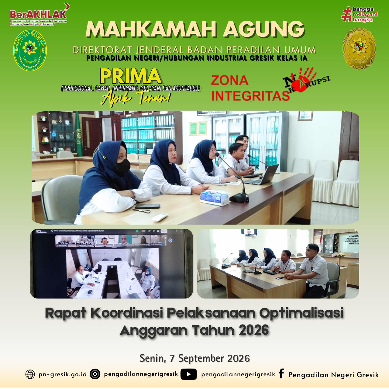 Rapat Koordinasi Pelaksanaan Optimalisasi Anggaran Tahun 2026